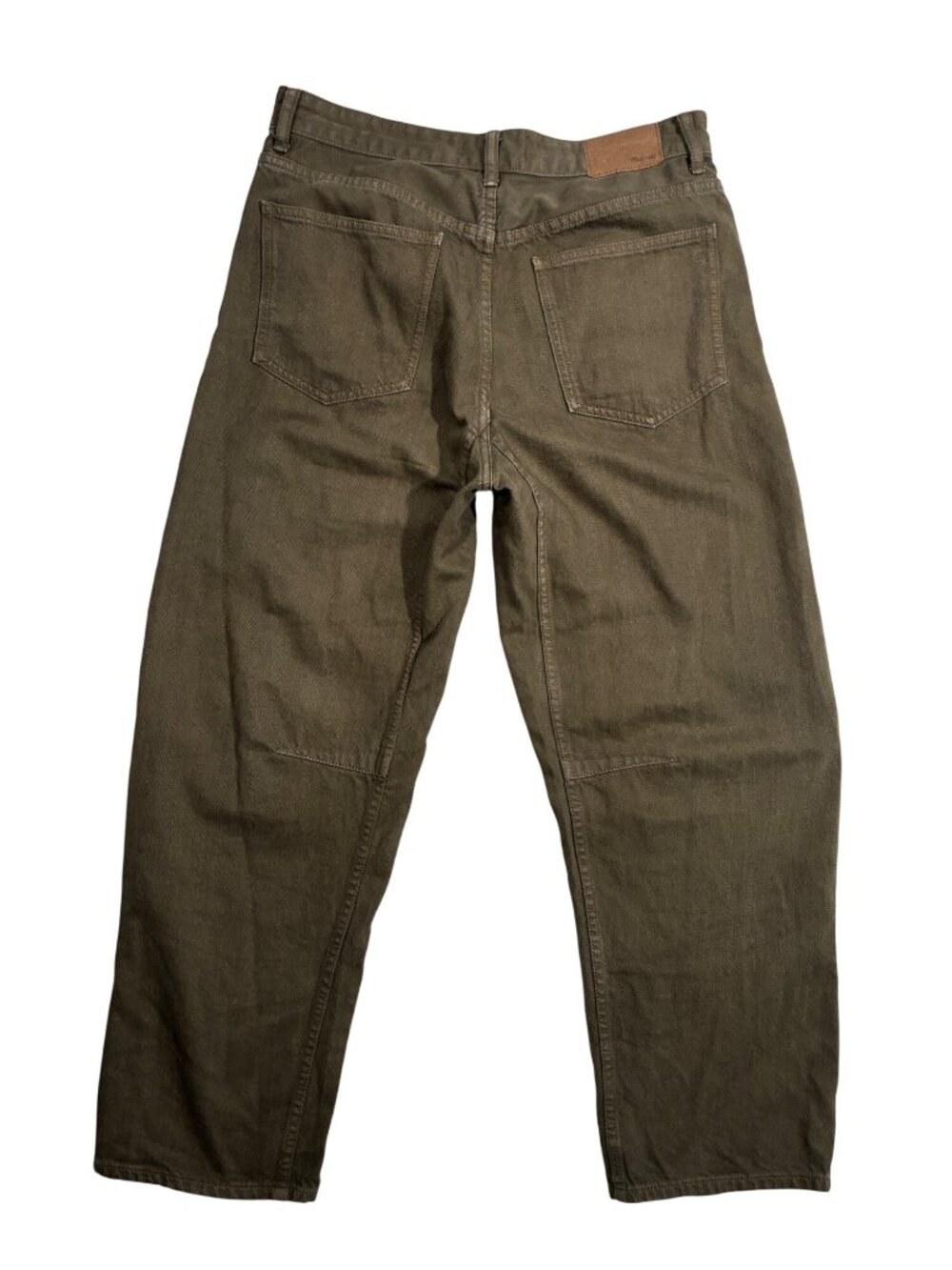 Madewell The Darted Barrel-Leg Jean Mossy Umber Oversized Fit Articulated Knee - Picture 5 of 11